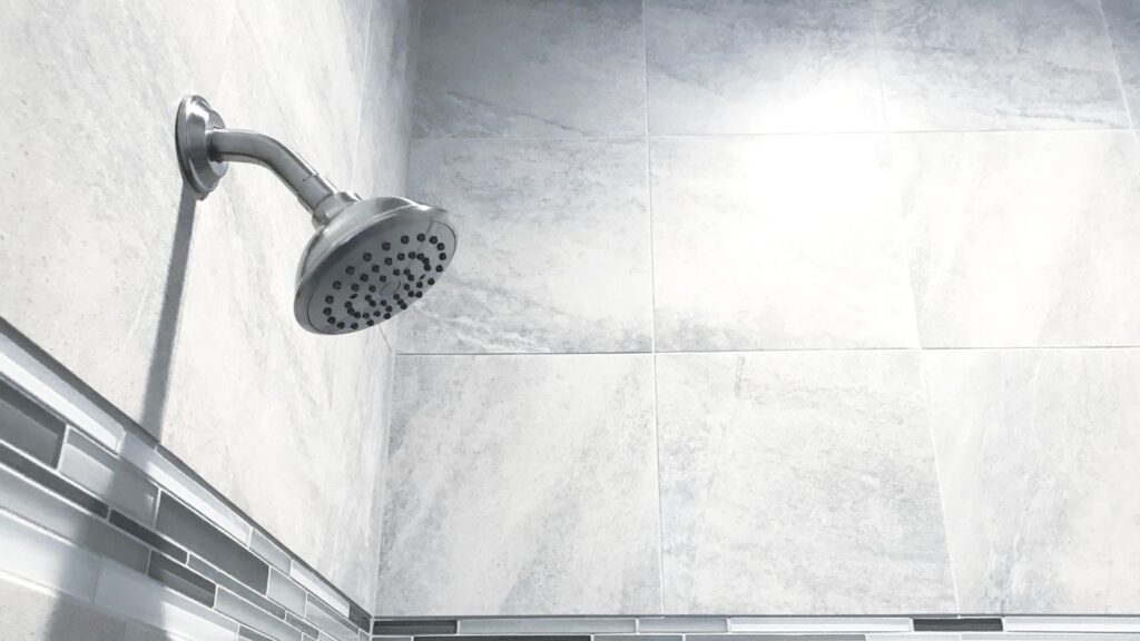 Bathroom shower head attached to the wall