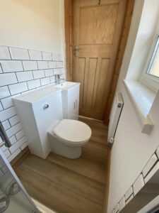 New bathroom installation consisting of a new toilet and sink